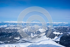 Panorama of High Tatras, view from Chopok mountain, Jasna, Low T