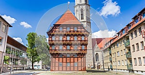 Panorama of the historic Alte Waage building and church tower in Braunschweig photo