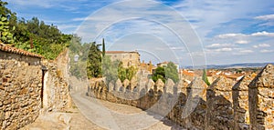 Panorama of historic battlements on the streets of Trujillo photo