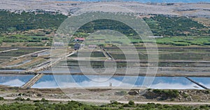 Panorama of the historical saltern on island Pag