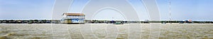 Panorama of Homes on stilts on the floating village of Kampong Phluk, Tonle Sap lake, Siem Reap province, Cambodia