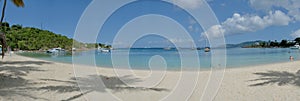 Panorama of Honeymoon Beach on Water Island, USVI