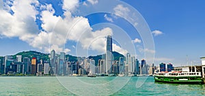 Panorama of Hong Kong skyline, China