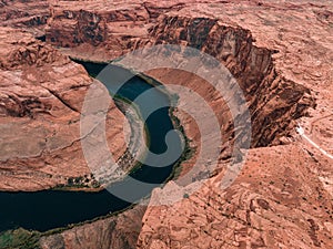 Panorama of Horseshoe Bend, Page Arizona. The Colorado River