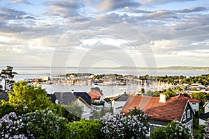 Panorama of Horten located on Oslofjord, Norway photo