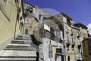 Panorama of the houses in the old town of Amantea, Calabria