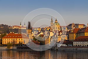 Panorama of Hradcany at sunrise, Czech Republic