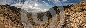 Panorama From Hunter Peak to Guadalupe Peak in Guadalupe Mountains
