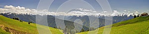 Panorama of Hurricane Ridge mountain landscape, meadow, Olympic National Park