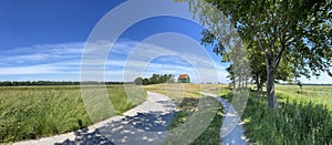 Panorama from a hut and an old well at Schokland