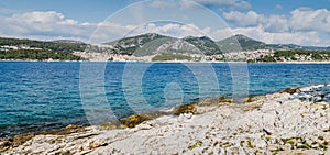 Panorama of Hvar Town from one of the Pakleni Islands