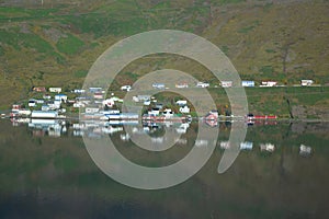 Panorama of Icelandic town - EskifjÃ¶rÃ°ur