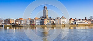 Panorama of the IJssel river and the quayside in Deventer