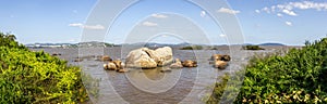 Panorama of Ilha das Pedras Brancas Island and Guaiba lake photo