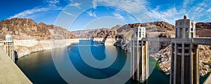 Panorama image Looking into Lake Meade from the Hoover dam photo