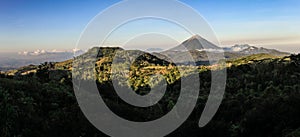 Panorama on the Inierie volcano at sundown, Nusa Tenggara, flores island, Indonesia