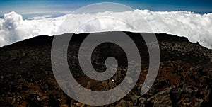 Panorama inside caldera of Pico volcano, Azores, Portugal