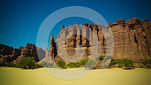 Panorama inside canyon aka Guelta d`Archei in East Ennedi, Chad photo