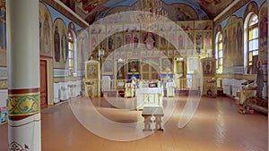 Panorama of the interior of the temple