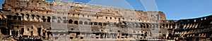 Panorama Interior View Of The Colosseum In Rome Italy On A Wonderful Spring Day