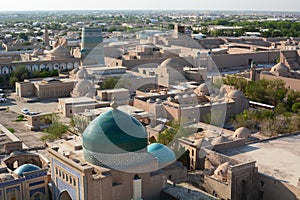 Panorama from Islam Hoja minaret. Itchan Kala. Khiva. Uzbekistan