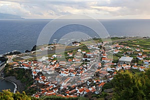 Panorama of the island of Corvo Azores photo