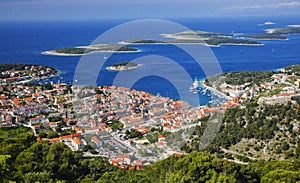 Panorama of island Hvar photo