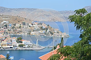 Panorama of Island Simy in Greece. Rhodes