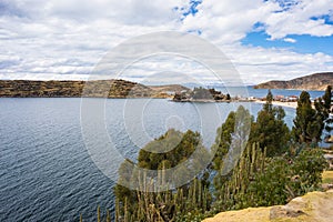 Panorama on Island of the Sun, Titicaca Lake, Bolivia