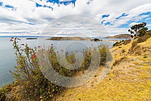 Panorama on Island of the Sun, Titicaca Lake, Bolivia