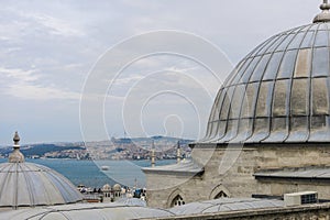 Panorama of Istambul from Suleiman mosque. Istambul, Turkey.