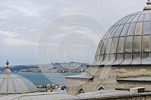 Panorama of Istambul from Suleiman mosque. Istambul, Turkey. photo