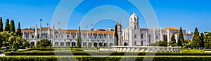 Panorama of the Jeronimos Monastery or Hieronymites Monastery, former monastery of the Order of Saint Jerome and the Maritime