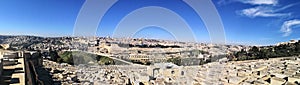 Panorama of Jerusalem, Israel from the Mount of Olives