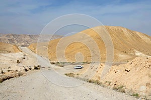 Panorama of Judean desert near Wadi Murabba`at,Israel photo