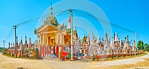 Panorama of Kakku Pagodas complex, Myanmar