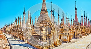 Panorama of Kakku Pagodas site, Myanmar