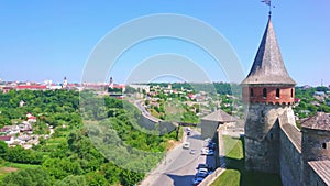 Panorama of Kamianets-Podilskyi Castle and Smotrych River Canyon, Ukraine