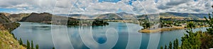 Panorama of the Kawarau and Clutha Confluence at Cromwell and Lake Dunstan