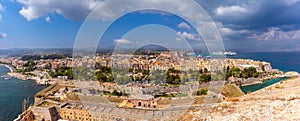 Panorama of Kerkyra from Old Fortress, Greece