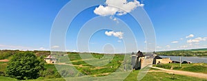 Panorama of Khotyn fortress on Dniester riverside. Ukraine