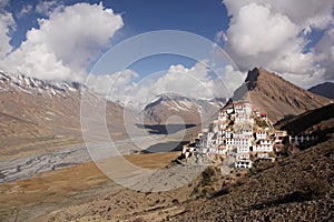 Panorama of Ki/Key/Kee monastery and Spiti river