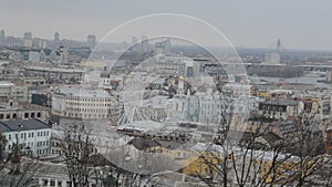 Panorama of the Kiev city and architecture of Podil