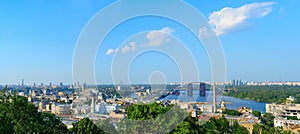 Kiev panorama Podil Dnipro Ukraine photo