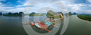 Panorama of Koh Panyee island, Fisherman village, Phang Nga, Thailand