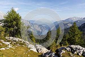 Panorama of Konigssee lake, Berchtesgaden National park