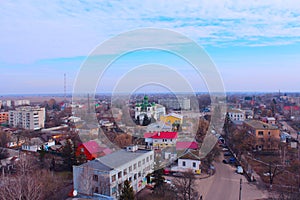 Panorama of Kozelets town from above