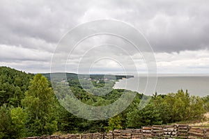 Panorama of the Kuronian lagoon on the Curonian spit