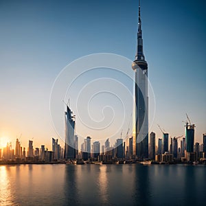 Panorama of Kuwait City in the Persian Gulf. The capital of Kuwait made with Generative AI
