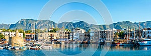 Panorama of Kyrenia harbour. Kyrenia (Girne), Cyprus photo